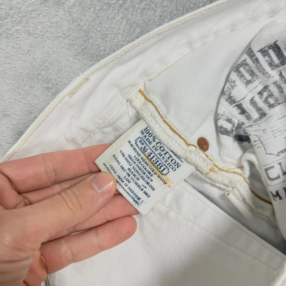 Polo Ralph Lauren Mens 34x32 Y2K Classic Fit Hudson White Straight Leg Denim